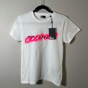 NWT The Kooples White Tee with Neon Pink Detail Size 1 or Small